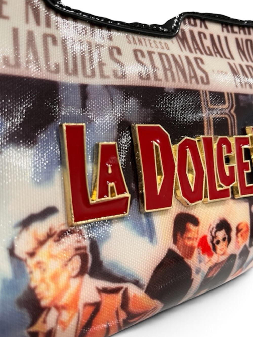 Radio Days RARE VINTAGE La Dolce Vita Graphic Satchel Bag NWT - Picture 6 of 14